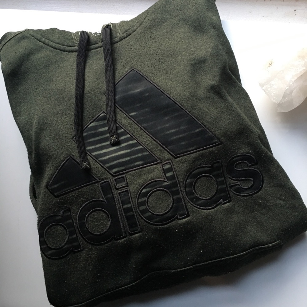 OLIVE GREEN ADIDAS DRI-FIT SWEATSHIRT